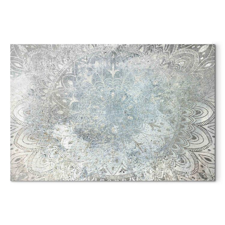 Canvas Print Mandala - A Bright Ornament in Patina Colors on a Natural Background
