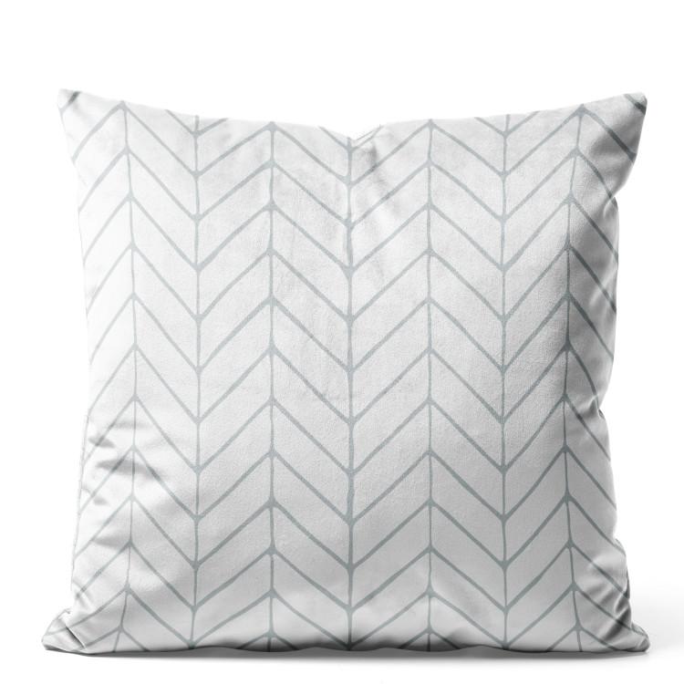 Velor Pillow Gray Design - A Minimalist Linear Composition on a Light Background