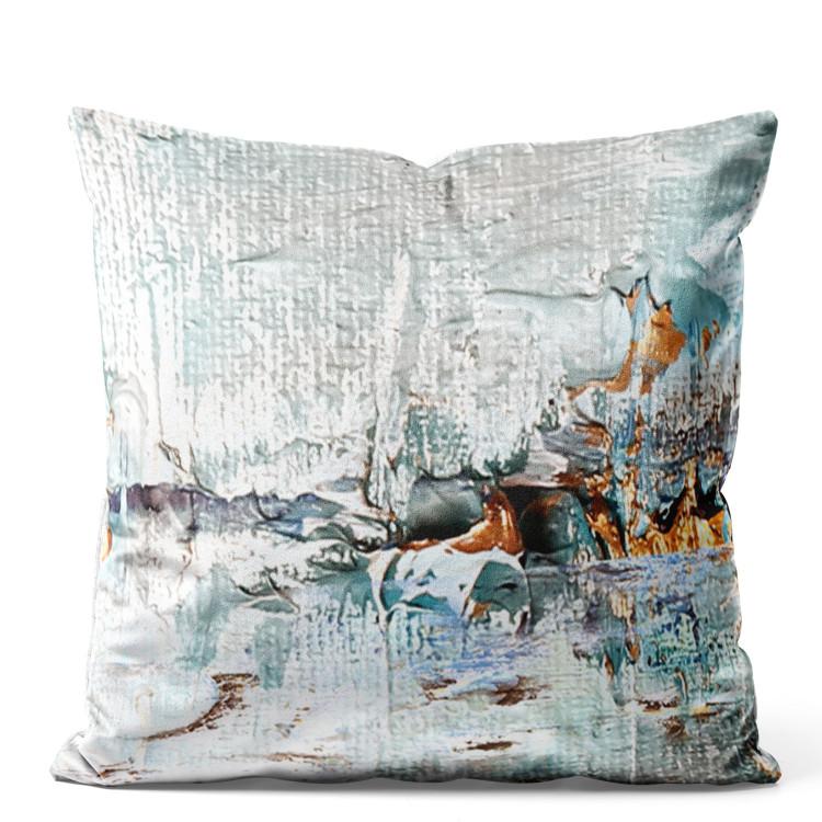 Velor Pillow Cool Expression - Artistic Composition in Cold Colors