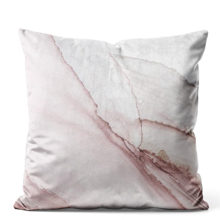 Velor Pillow Pink Marble - Vivid Rock Veins on a Pastel Background