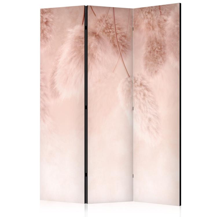 Room Divider Pastel Plants - Fluffy Flowers in Boho Style on a Pink Background [Room Dividers]