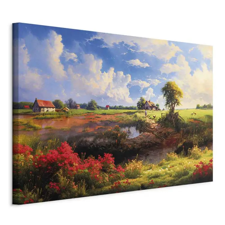 Rural Idyll - Landscape of the Polish Countryside in Warm Autumn Colors