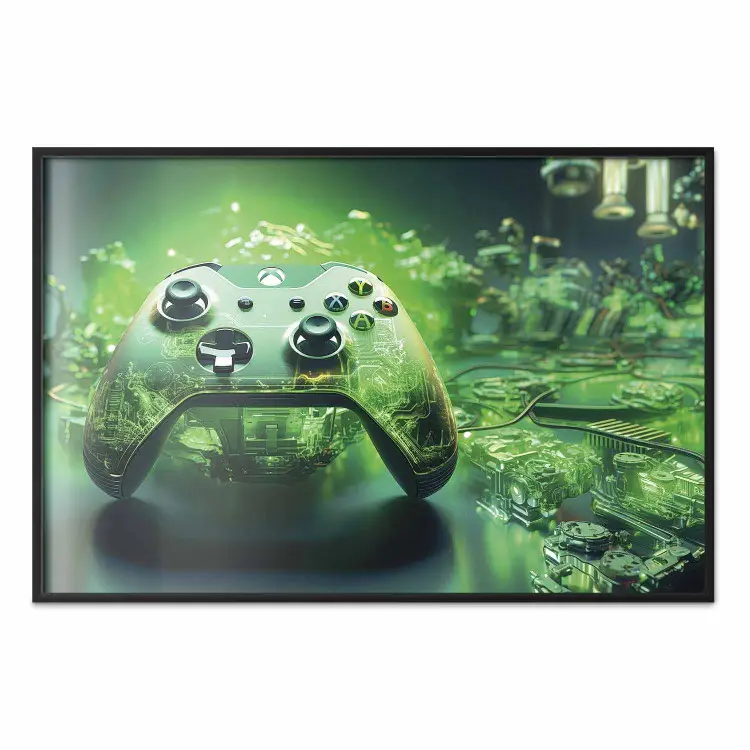 Gaming Technology - Gaming Pad With Intense Green Background