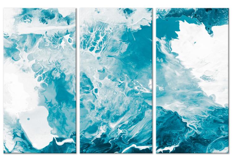 Canvas Print Abstract Blue - Marble-Like Marine Colors