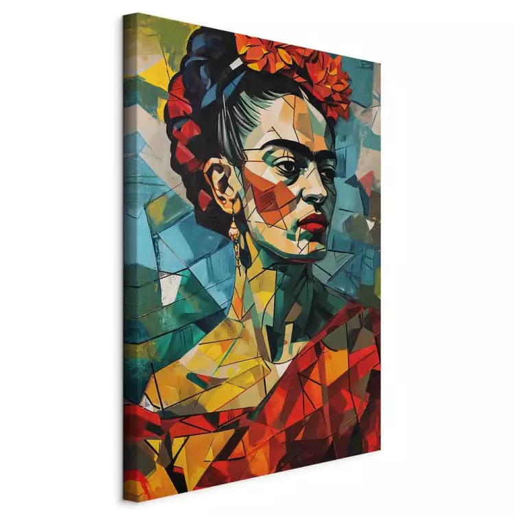 Frida Kahlo - geometric portrait in cubist style