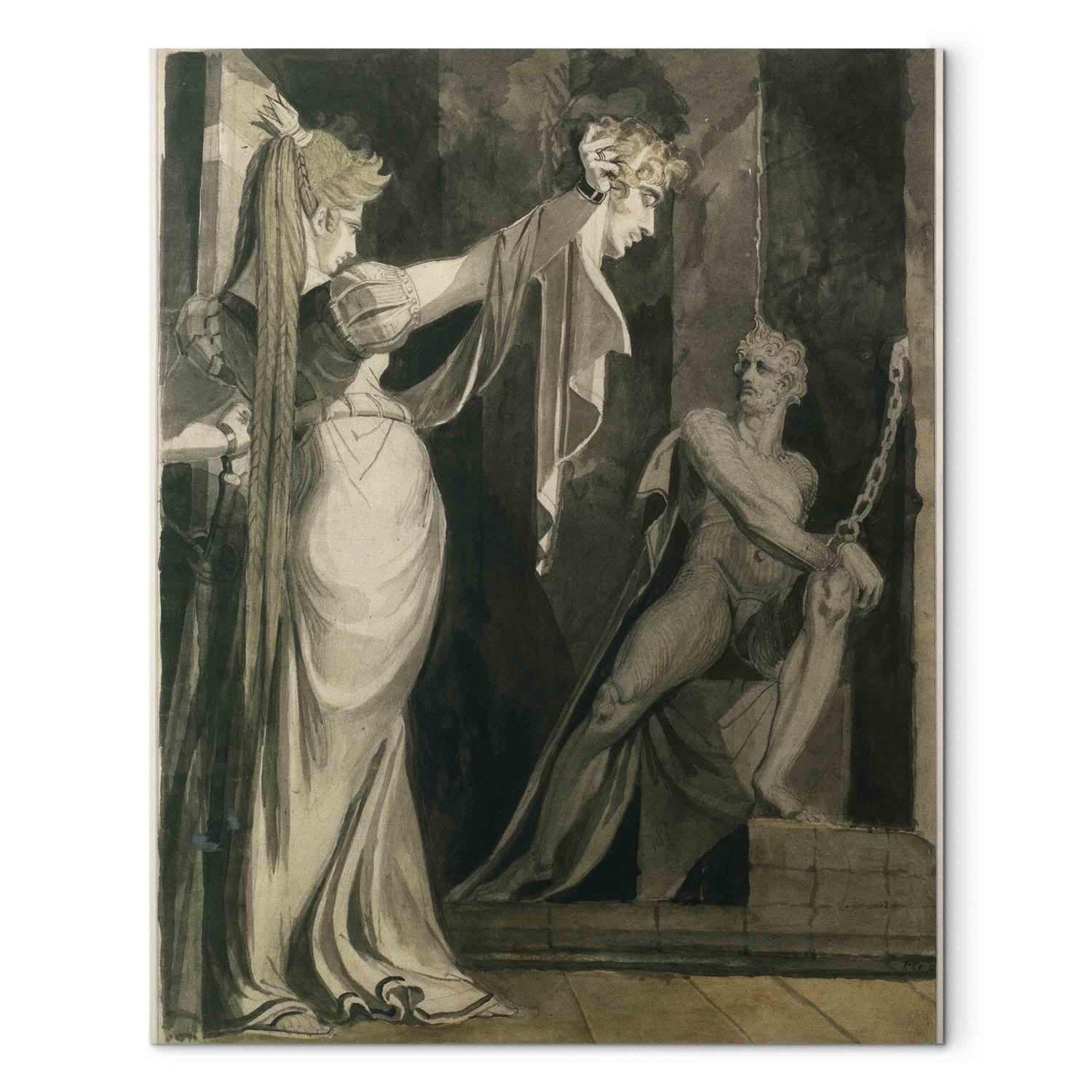 Canvas Kriemhild shows Gunther's head to Hagen