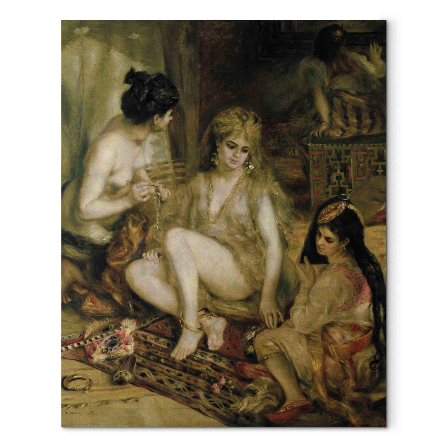 Canvas Interior of a Harem in Montmartre, Parisian women dressed as Algerians