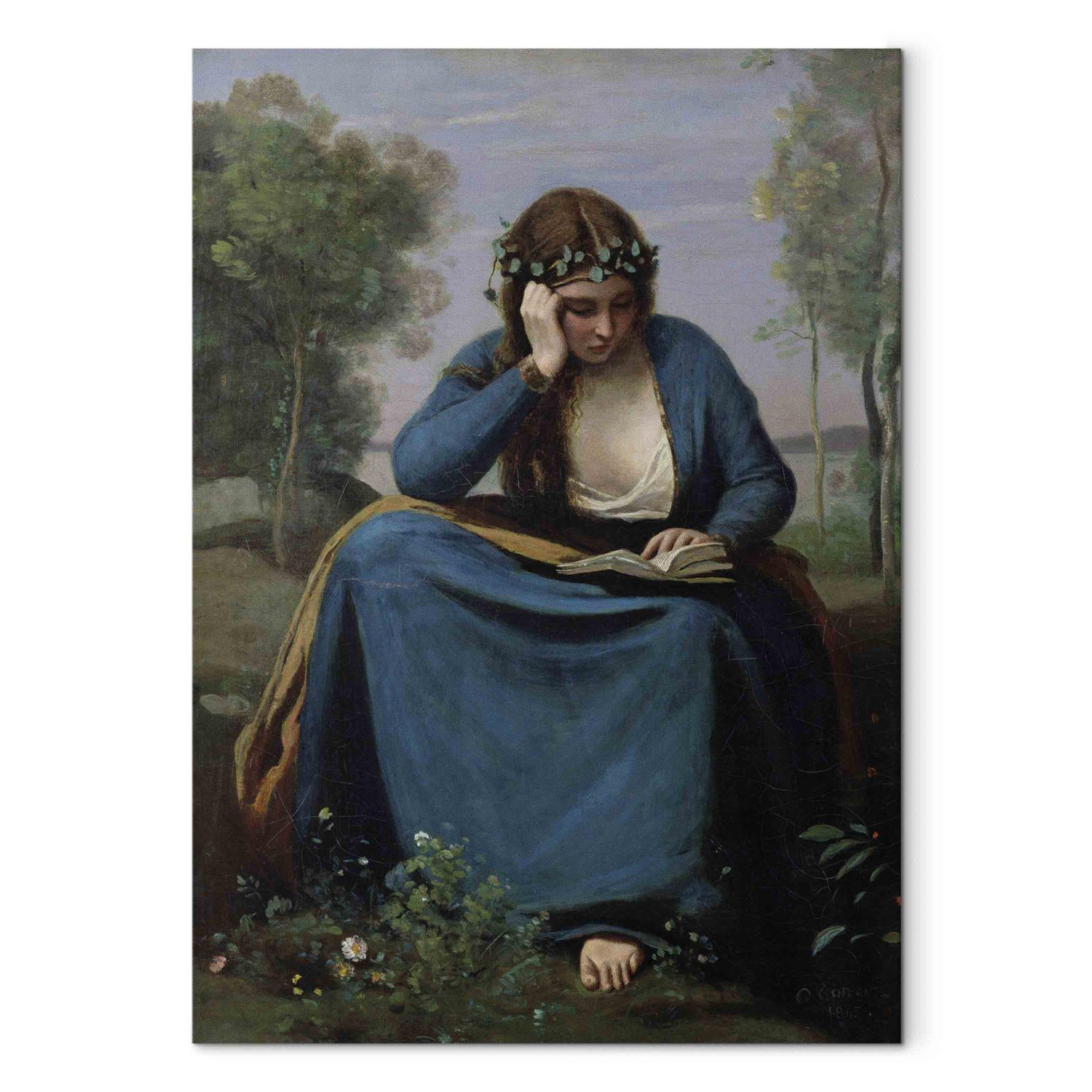 Canvas The Reader Crowned with Flowers, or Virgil's Muse