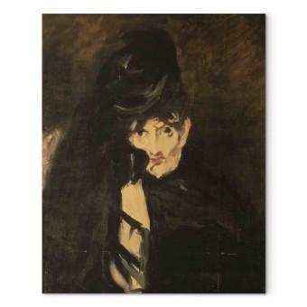 Canvas Berthe Morisot en chapeau de deuil à long voile