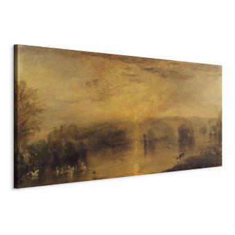 Canvas The Lake, Petworth: Sunset, a Stag Drinking