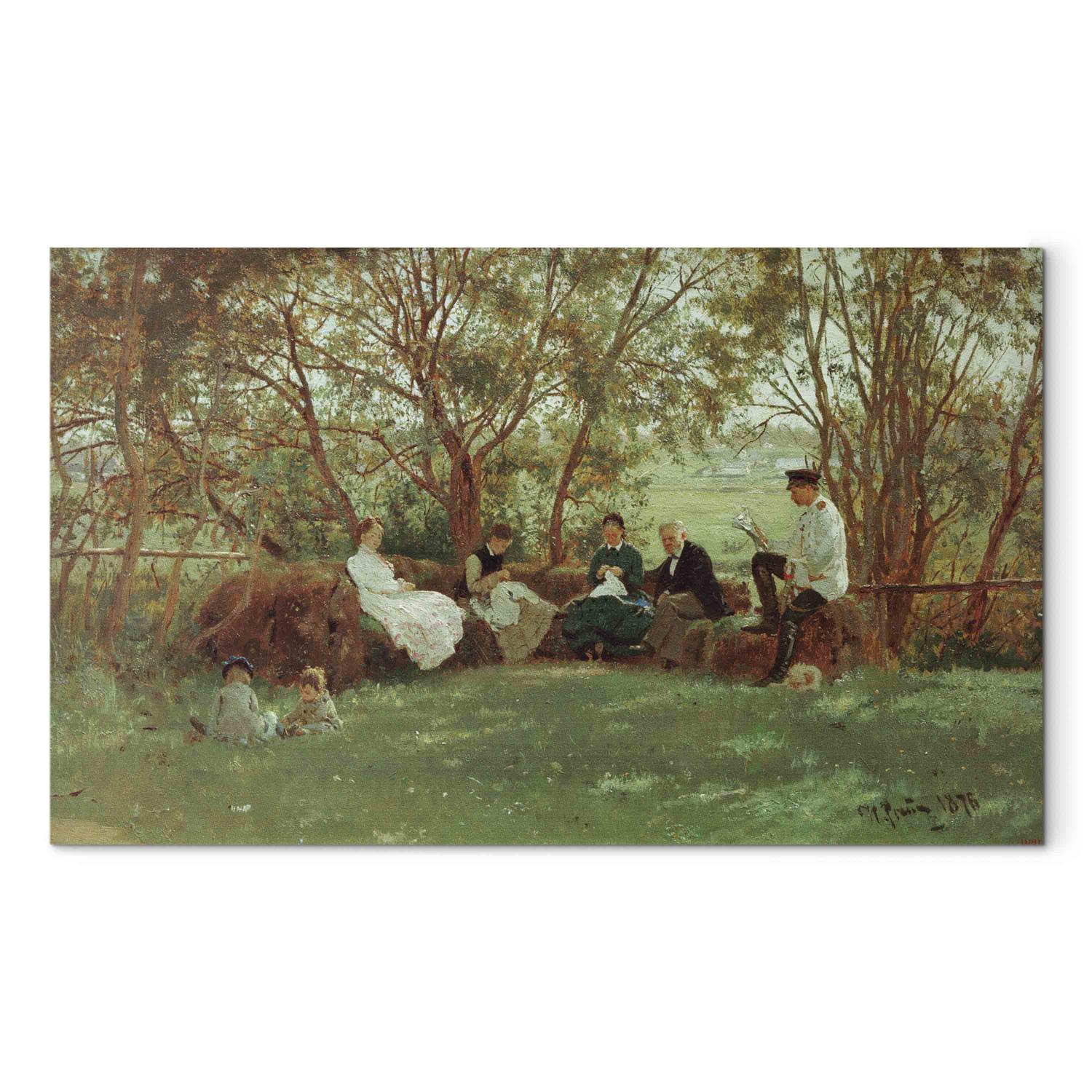 Canvas On the grassy bank