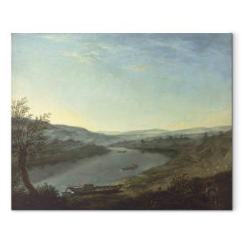 Canvas Die Elbe bei Blasewitz oberhalb Dresdens am Morgen