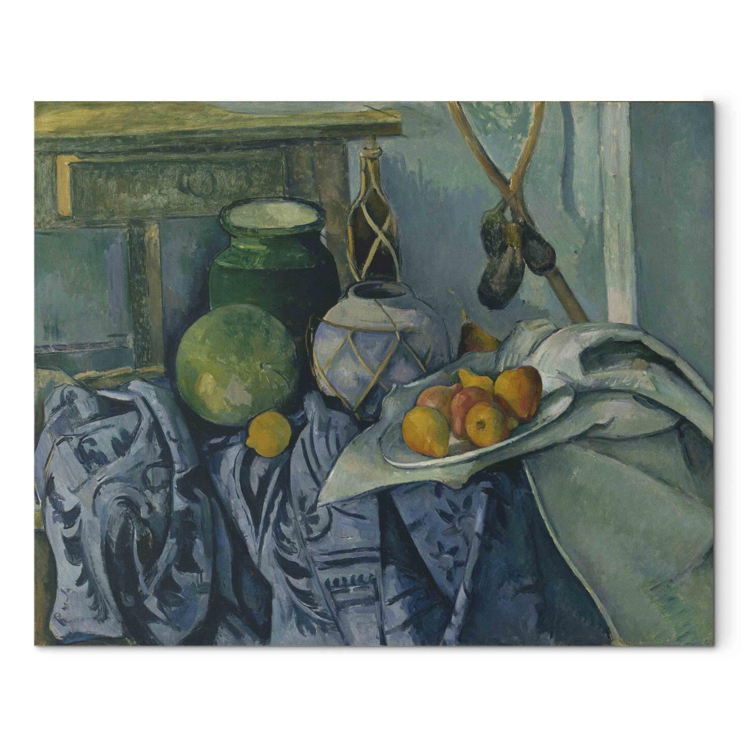 Canvas Still Life with Pitcher and Aubergines