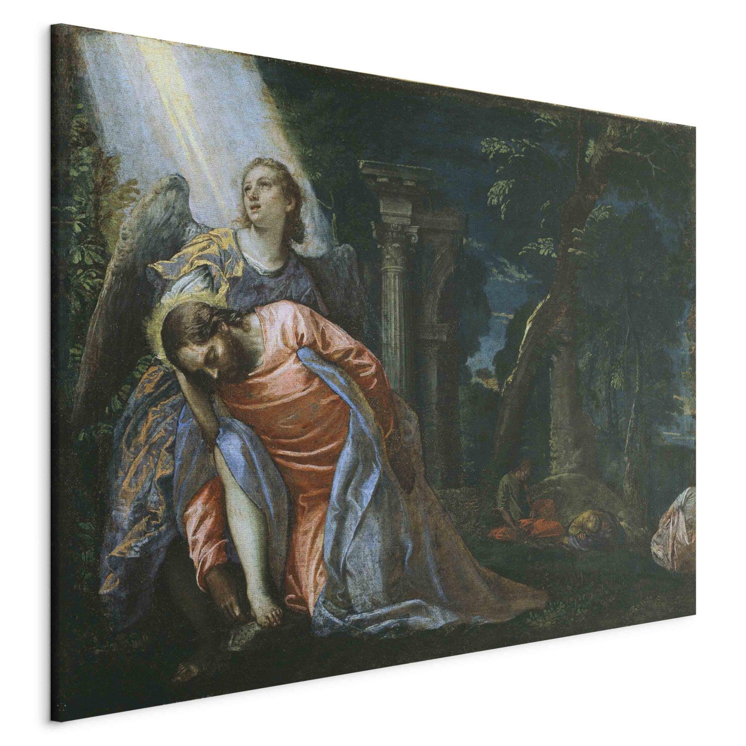 Canvas Christ in the Garden of Gethsemane, supported by an angel