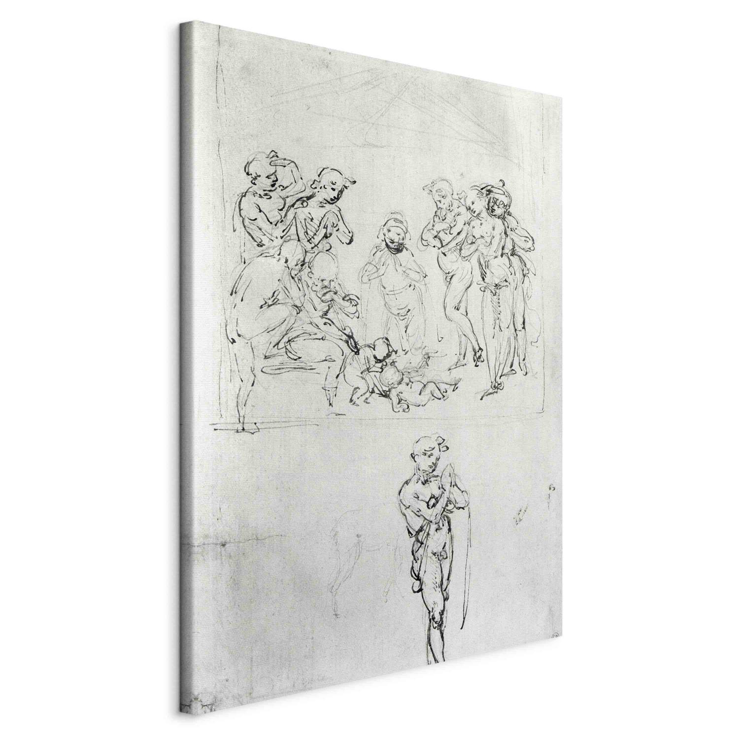 Canvas Figural Studies for the Adoration of the Magi