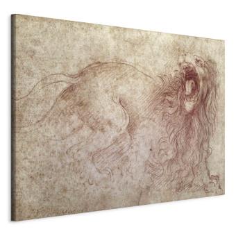 Canvas Sketch of a roaring lion