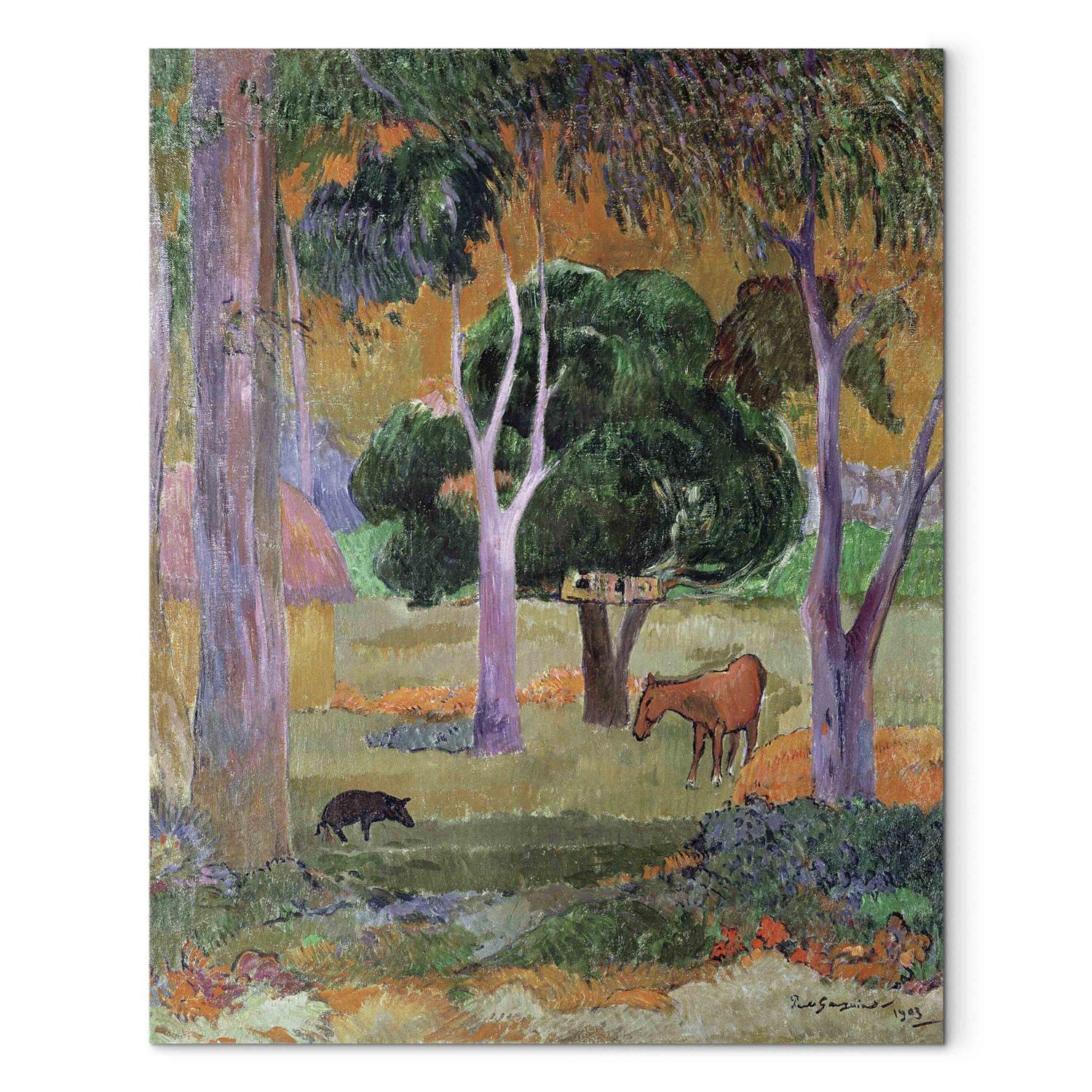 Canvas Dominican Landscape or, Landscape with a Pig and Horse