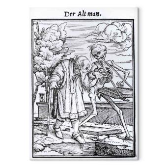 Canvas Death and the Old Man, from 'The Dance of Death', engraved by Hans Lutzelburger