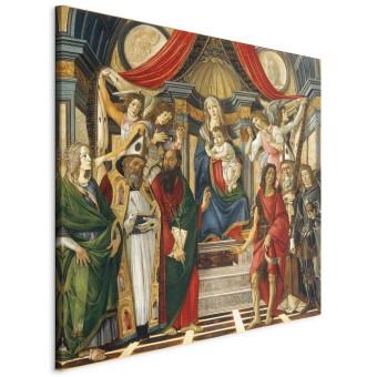 Canvas Enthroned Mary with the Child, angels, and Saint Catharine of Alexandria, St. Augustine, St. Barnabas, John the Baptist, Bishop Ignatius and Michael