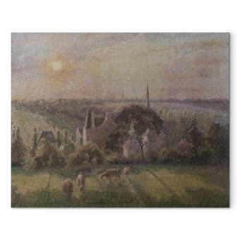 Canvas Paysage a Eragny, eglise et ferme d'Eragny