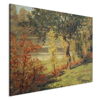 Canvas Landschaft, Ufer mit Bäumen und Büschen 