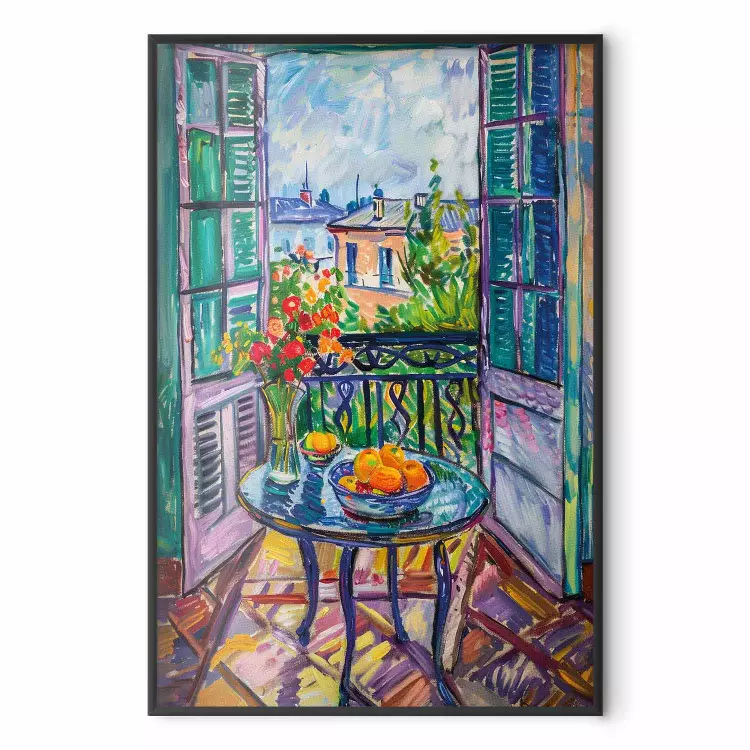 View From the Balcony - A Painterly Composition With a Colorful City