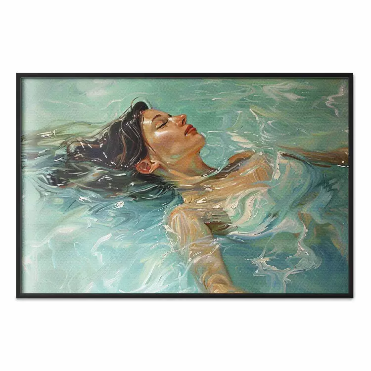 Relaxed tranquillity - a woman immersed in the water under the sun