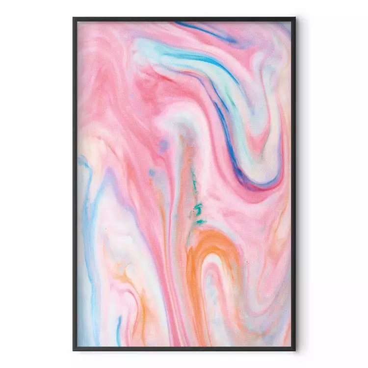 Abstract Wave - Pastel Patterns in Shades of Pink, Blue, and Orange