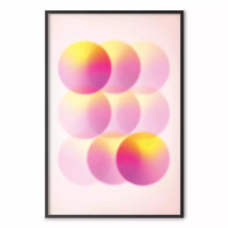 Pastel Circles - Abstract Colorful Circles in Shades of Pink and Yellow on Light Background