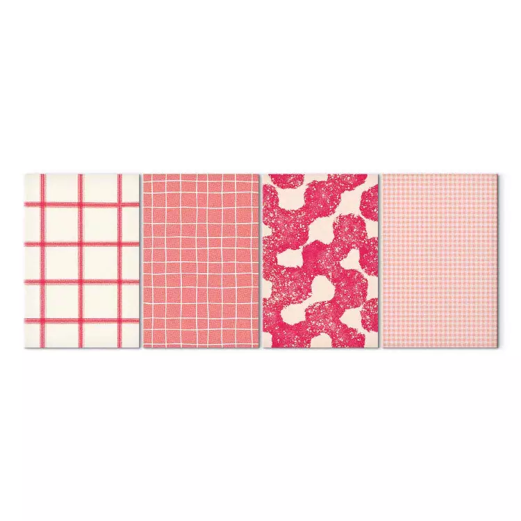 Pink Patterns - Pastel Grids and Blotches on Light Background