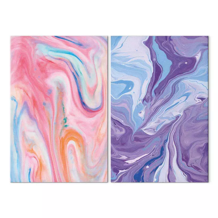 Colorful Streams - Dynamic Forms in Pastel Tones with Shades of Blue