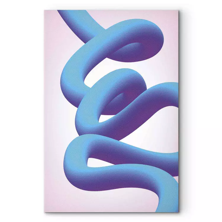 Abstract Formation - Twisted Line in Blue and Purple Shades on Pastel Background