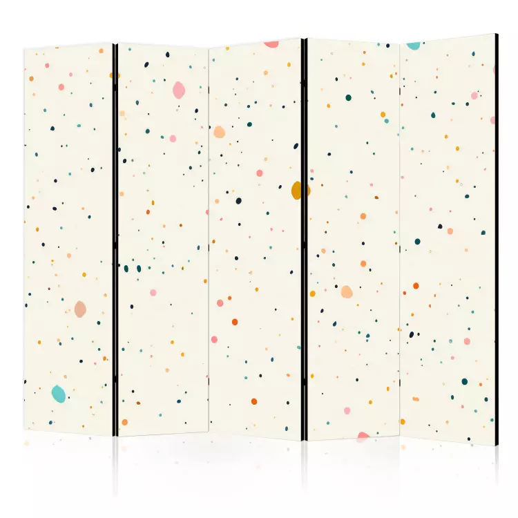 Terrazzo Spots - Pattern with Multicolored Dots on Beige Background