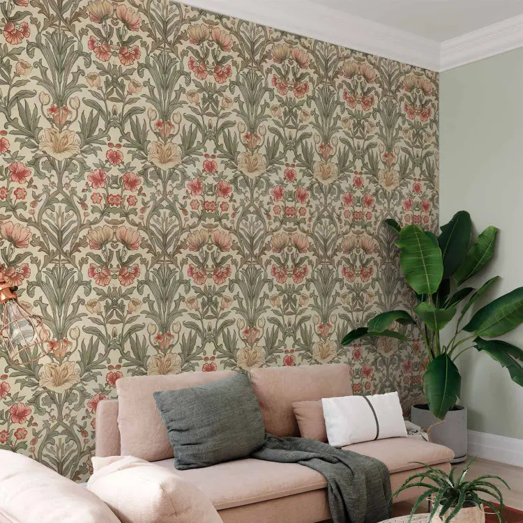 Decorative composition - decorative flowers in warm shades