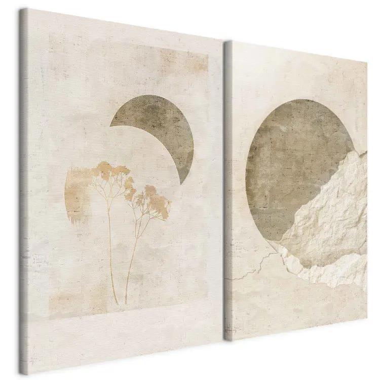 Nature and geometry - the moon and plants in abstract form