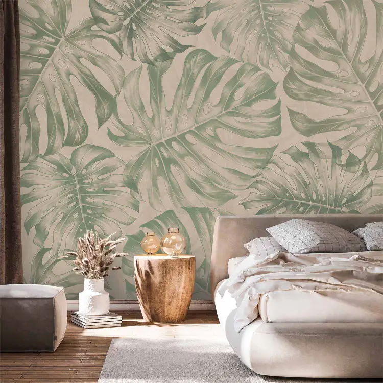 Monstera leaves - a plant pattern in shades of muted green