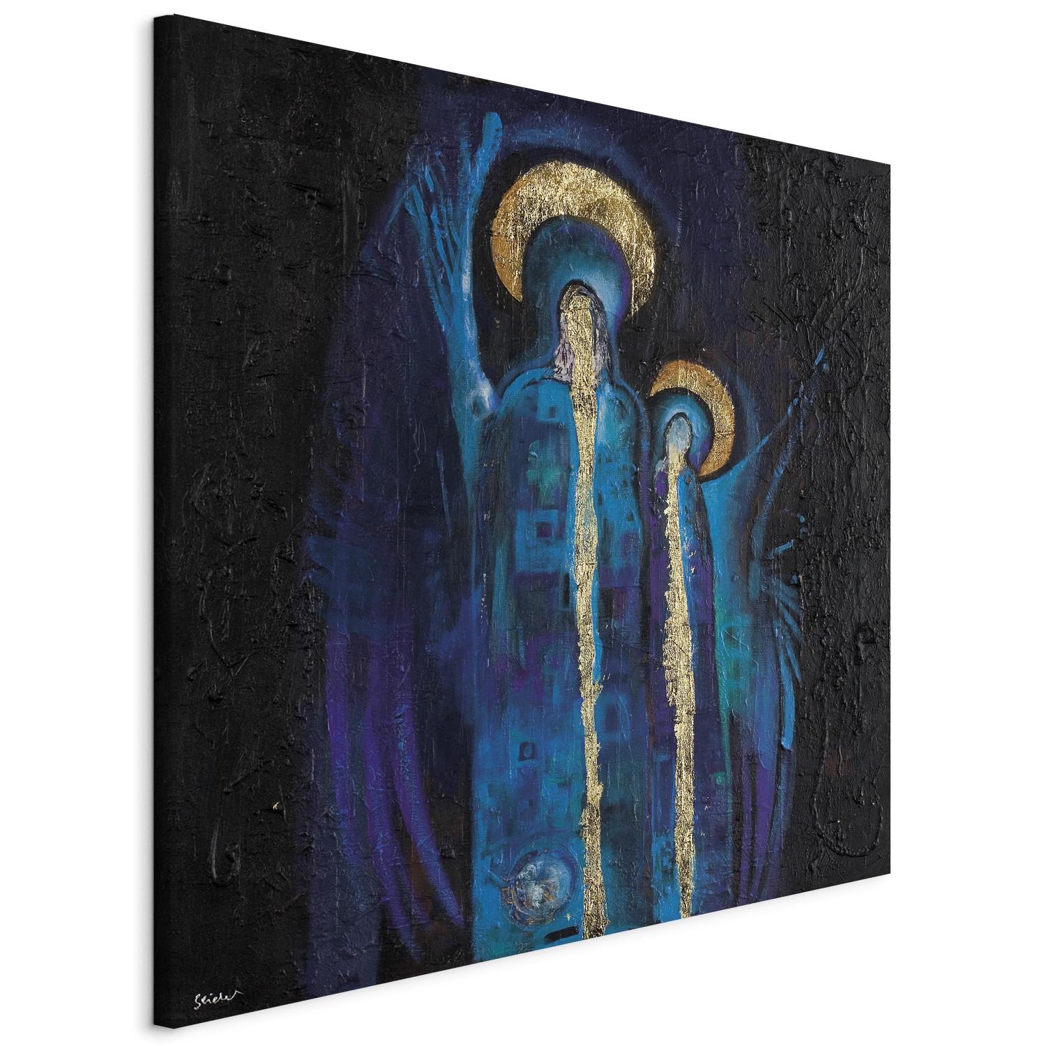 Canvas The Saints (1-piece) - sacred fantasy with figures with a golden halo