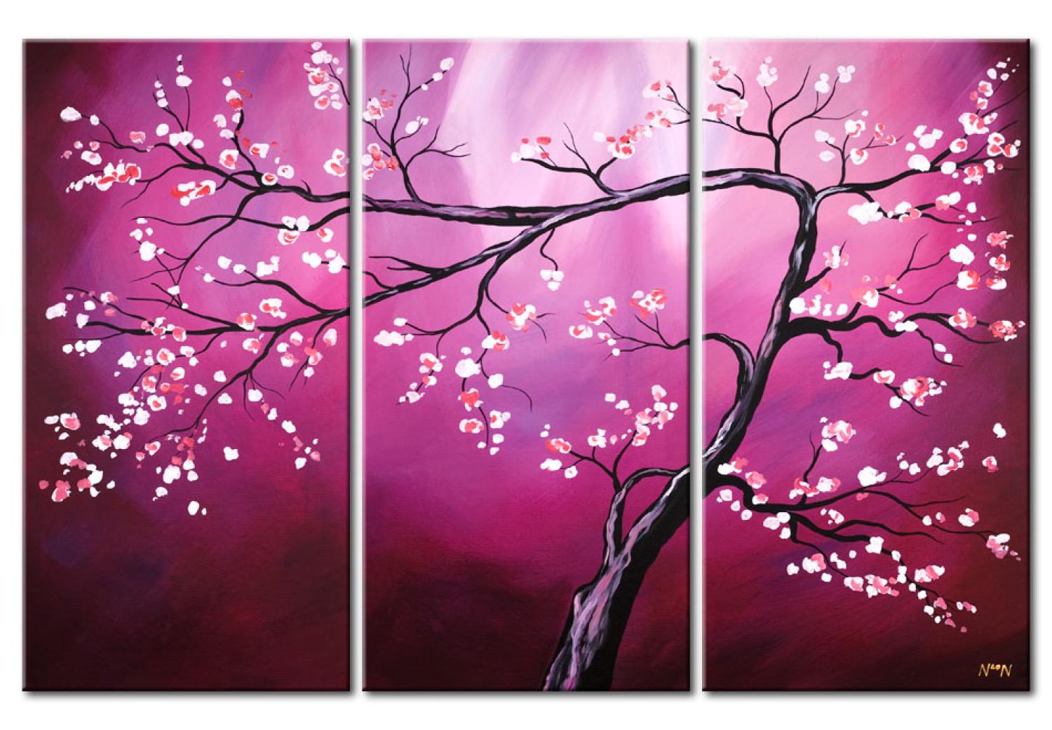 Canvas Purple cherry tree
