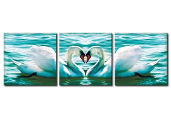 Canvas Swans in love