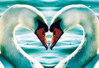 Canvas Swans in love