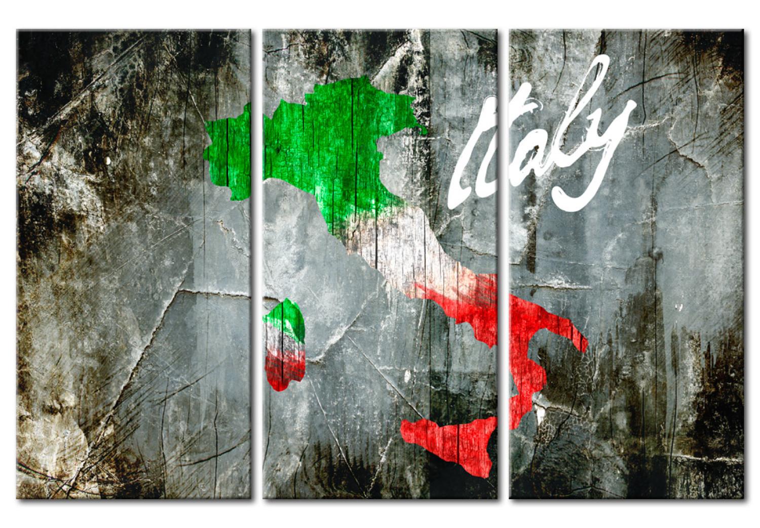 Canvas Artistic map of Italy - triptych