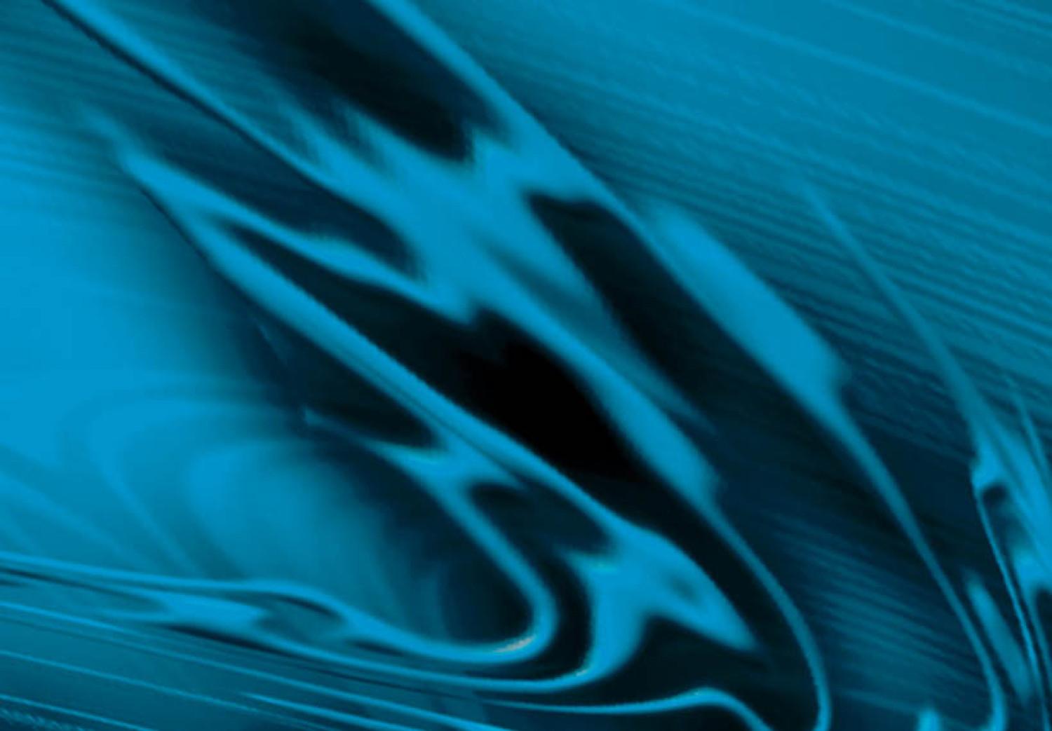 Canvas Blue vortex - abstract, fancy with blue and black graphics