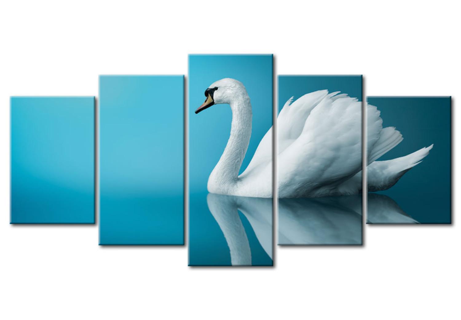 Canvas A swan in blue