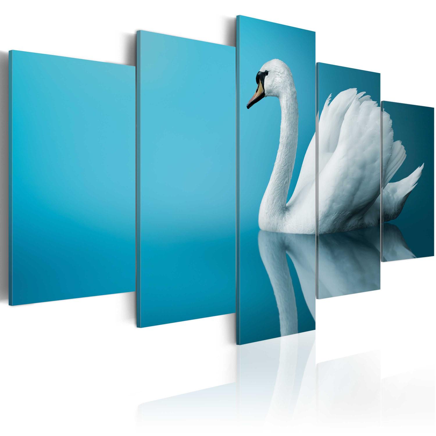 Canvas A swan in blue