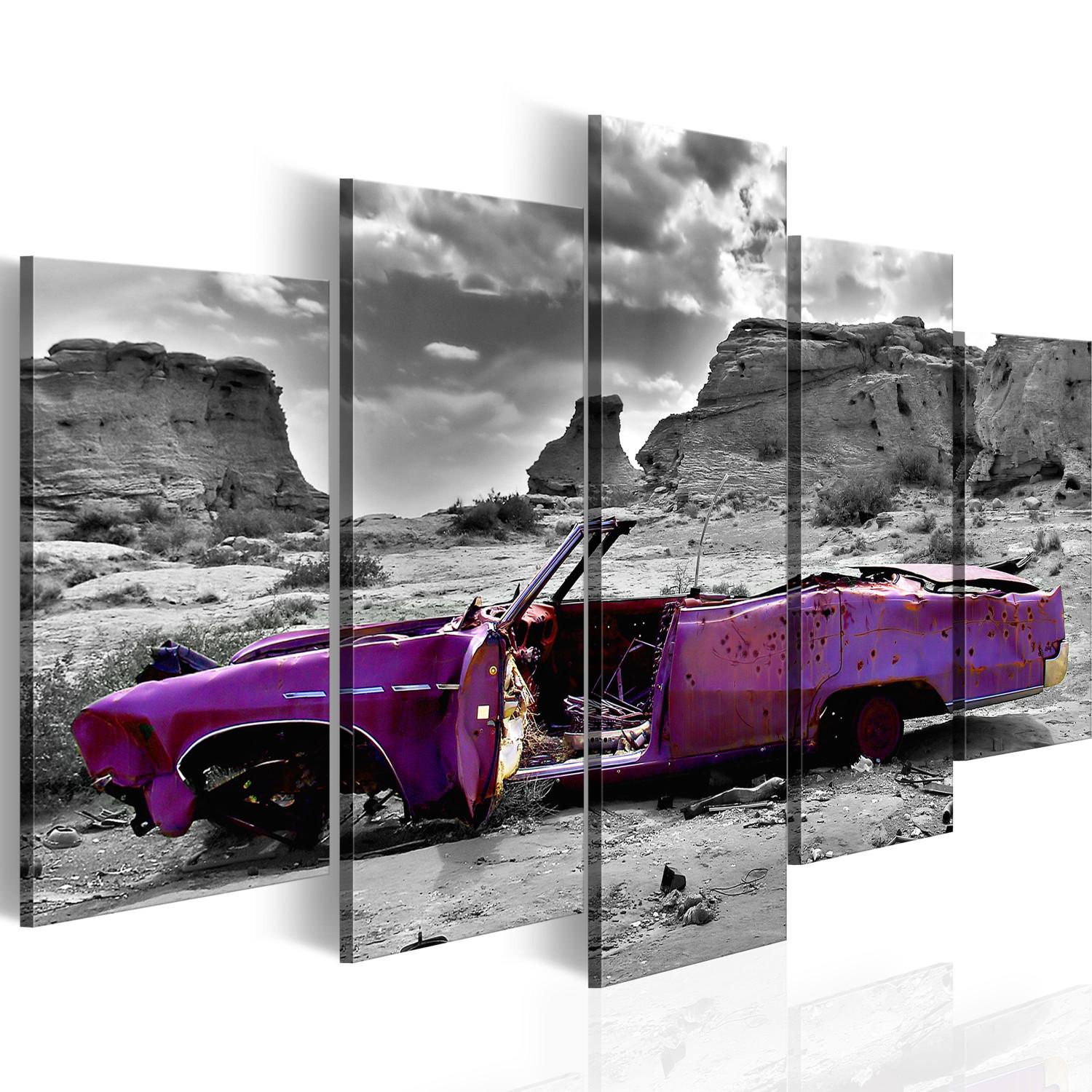 Canvas Retro car at Colorado Desert - 5 pieces