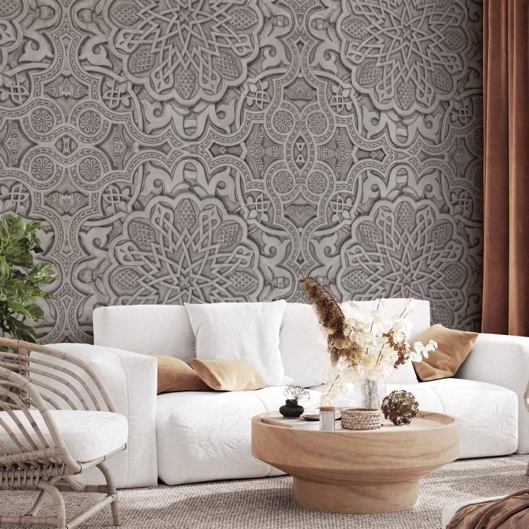 Wall Mural Oriental Ornament - Background with Mosaic in Gray Oriental Style