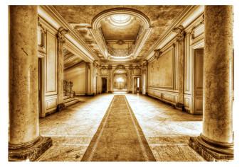 Wall Mural Marble Mystery - Sepia Elements of Classical Architecture in Gold