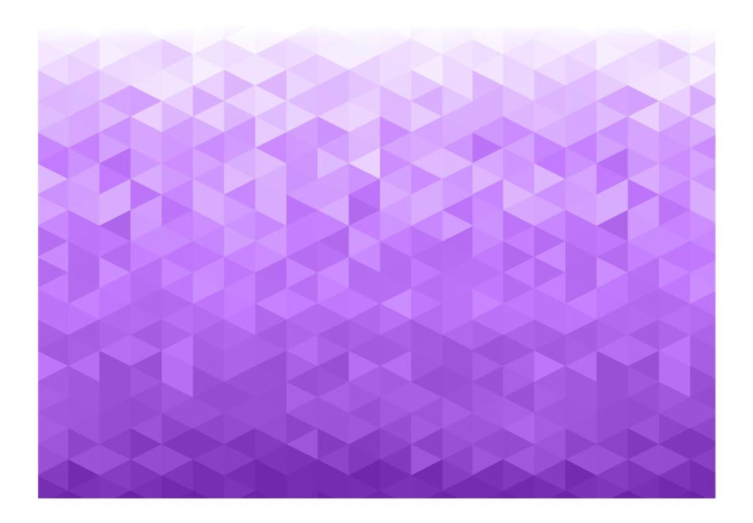 Wall Mural Purple Pixel - Background with Geometric Form of Triangles with Gradient