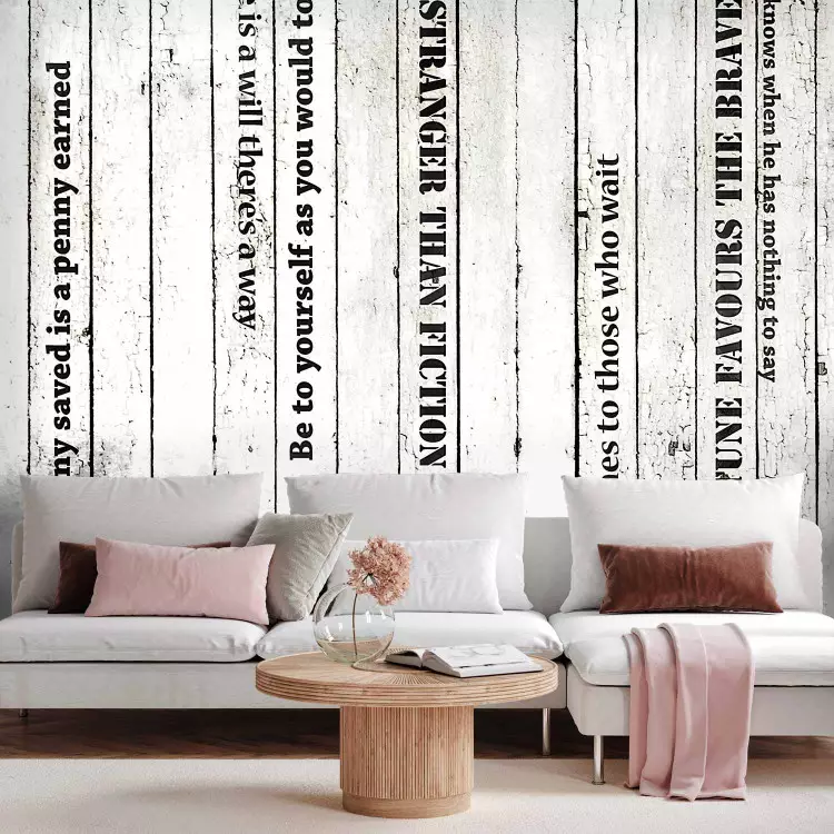 Wall Mural Memorable Quotes - Famous English Texts on Gray Background