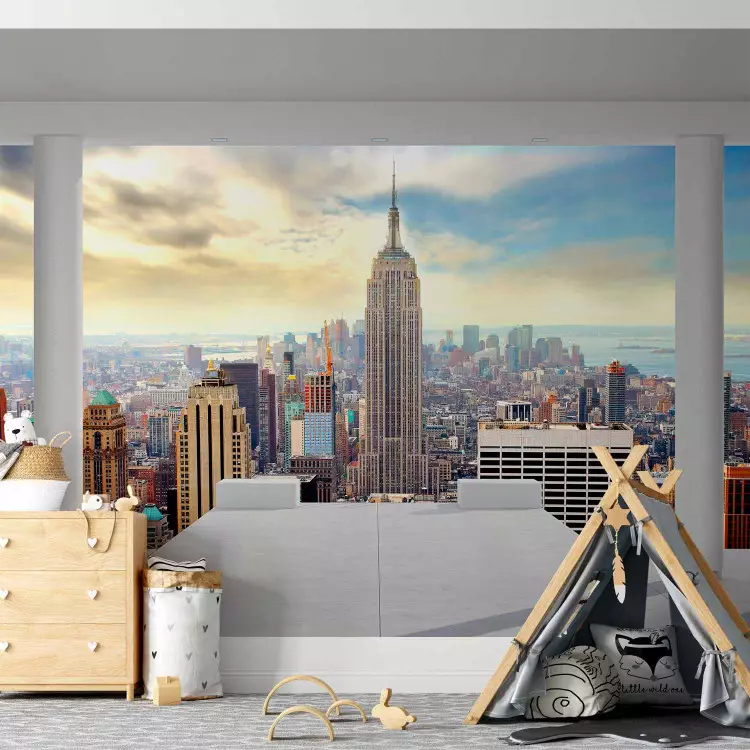 Wall Mural Panorama of New York - View of Urban Architecture Creating an Illusion